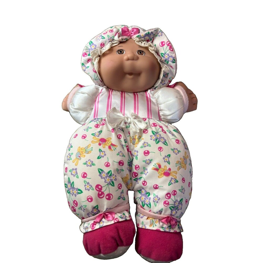 Vintage 1995 Cabbage Patch Kids Crib Snuggler Baby Doll Mattel Rattle 12” Cherry